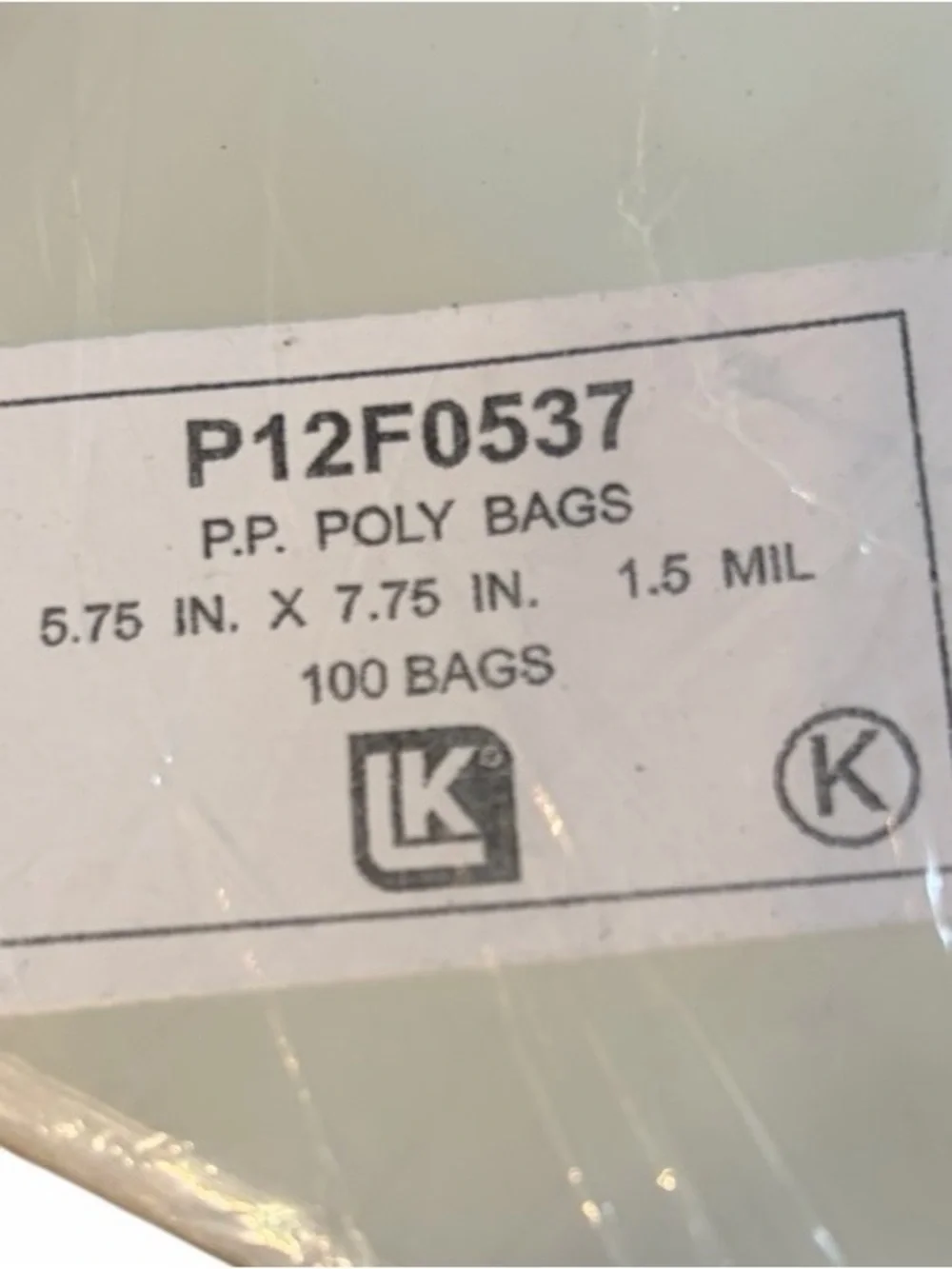 2-Pack P12F0537 Clear Open Ended Polybags 5.75” x 7.75” 1.5 mil NWT